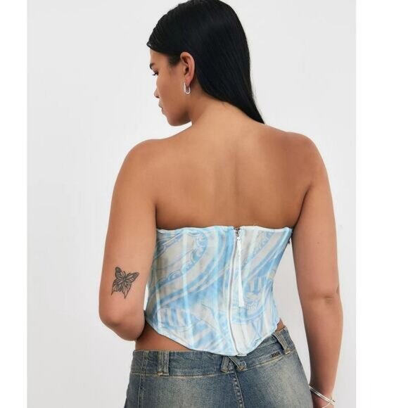 MIAOU X UO Exclusive Peri Tattoo Mesh Corset Size Medium - Picture 4 of 7